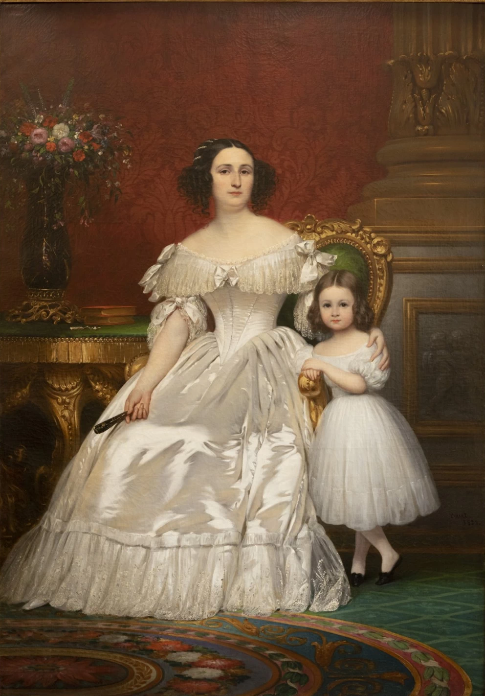 Joseph Désiré Court-79-Ritratto di Madame de Villeneuve Bargemon e sua figlia